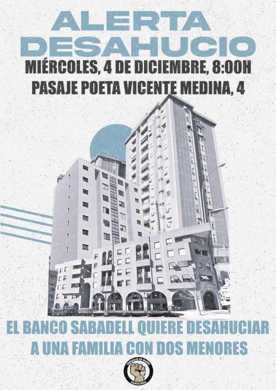 Alerta desahucio: El banco Sabadell quiere desahuciar a una familia con dos menores, el  4 de diciembre en Alicante