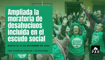 Ampliada la moratoria de desahucios de alquiler y ocupación hasta el 31 de diciembre de 2025