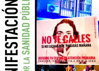 Manifestación en defensa del derecho a la salud y de la Sanidad Pública ante el Centro de Salud de Abrantes (Carabanchel)