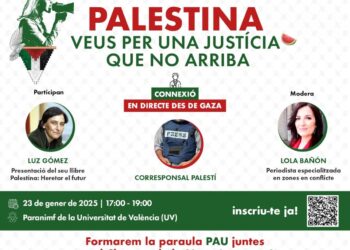 La Plataforma Valencia con Palestina organiza una jornada en la Universidad de Valencia