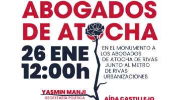 Acto homenaje a los abogados de Atocha, en Rivas Vaciamadrid el 26 de enero