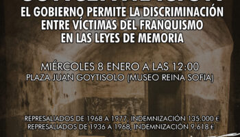 CGT convoca una concentración el próximo 8 de enero en Madrid contra la discriminación del Gobierno entre víctimas del franquismo en las leyes de memoria