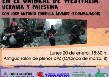 “En el umbral de Westfalia: Ucrania y Palestina”, el 20 de enero en la Diputación de Zaragoza