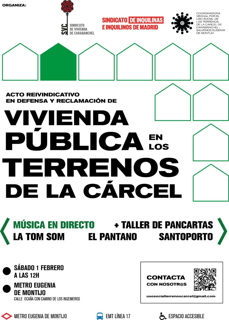 Colectivos de Carabanchel y Aluche se movilizan el 1 de febrero para exigir vivienda pública en los terrenos de la antigua cárcel