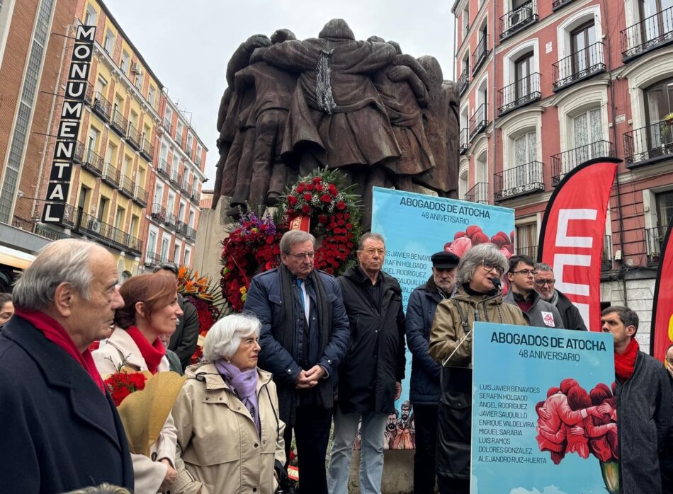 El monumento dedicado a los abogados asesinados en Atocha el 24 de enero de 1977 será declarado como Lugar de Memoria Democrática