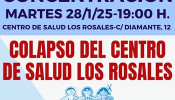 Concentración para frenar el colapso del Centro de Salud Los Rosales de Villaverde, que pierde la mitad de sus profesionales