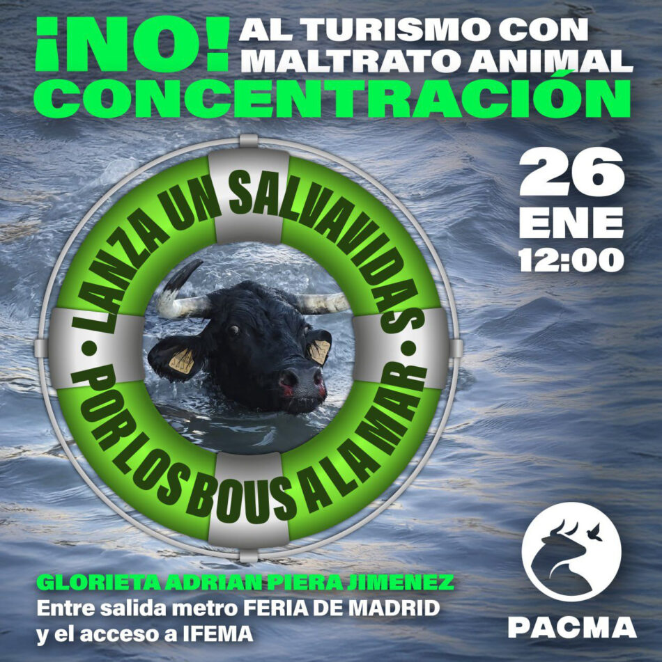 PACMA se concentrará este domingo en FITUR contra el turismo basado en el maltrato animal