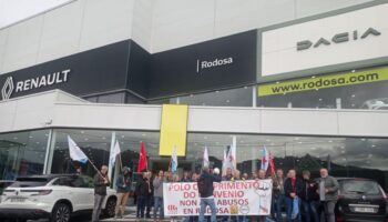 Intensa xornada de protestas da CIG-Industria de Ourense nas empresas Rodosa e UNVI