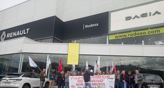 Intensa xornada de protestas da CIG-Industria de Ourense nas empresas Rodosa e UNVI