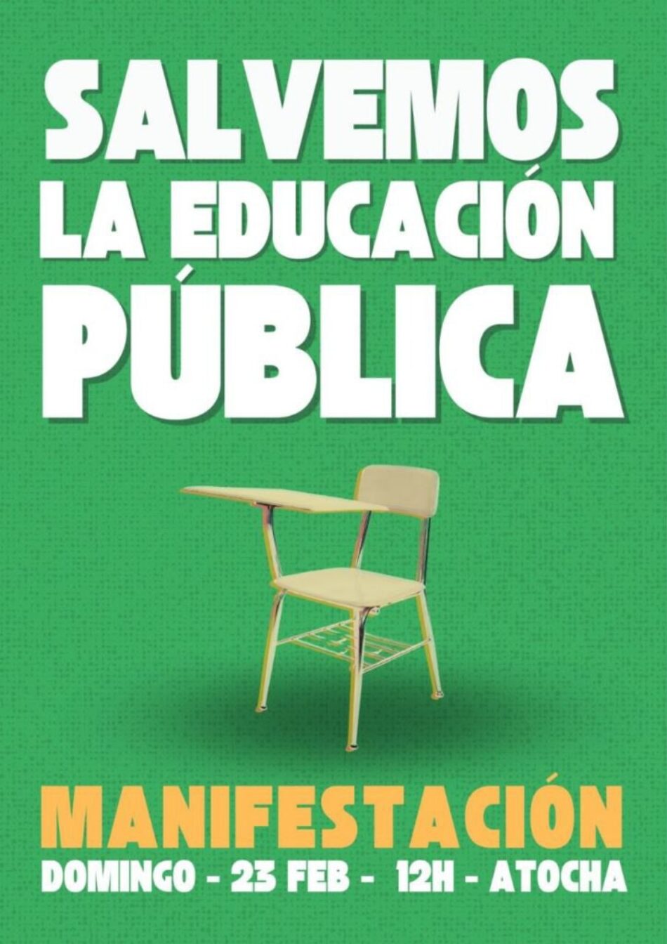 Convocan el próximo domingo 23 de febrero una manifestación reclamando recursos para la Educación Pública y respeto a los derechos laborales de sus trabajador@s