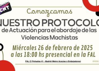 CNT Regional Centro convoca a una jornada para dar a conocer su protocolo contra las violencias machistas: 26 de febrero, en la Fundación Anselmo Lorenzo (Madrid)