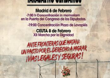 Concentraciones el 6 de febrero en Madrid: «Tarajal, no olvidamos». XII Marcha de la dignidad el día 8 en Ceuta