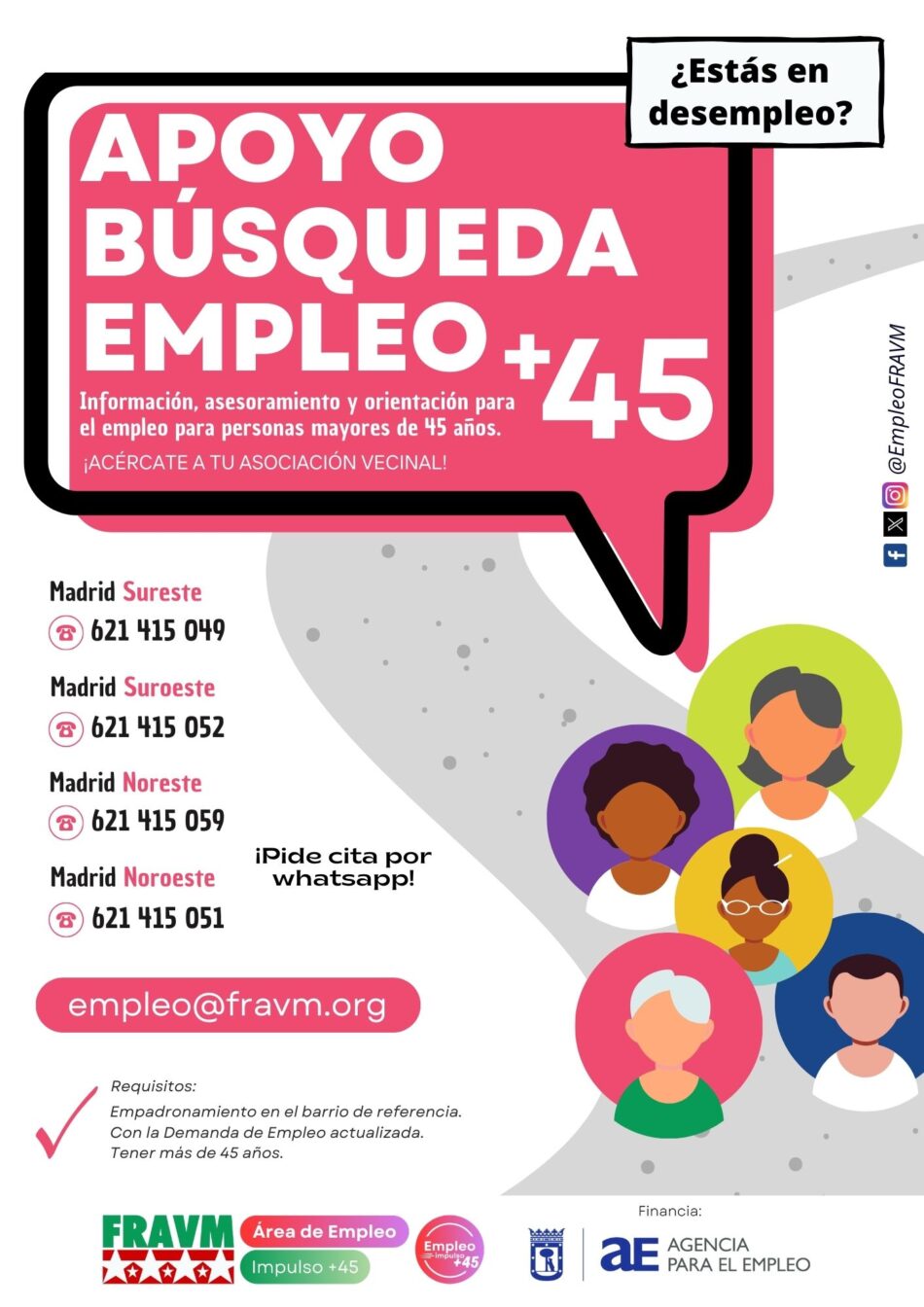 La FRAVM pone en marcha un programa para facilitar la búsqueda de empleo a mayores de 45 años