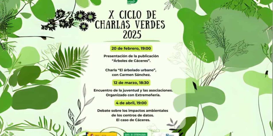 Ecologistas en Acción de Cáceres comienza el X Ciclo de Charlas Verdes, el próximo 20 de febrero, en la Biblioteca Pública Rodríguez Moñino