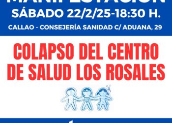 Manifestación hasta la Consejería de Sanidad para protestar por la crítica situación del Centro de Salud Los Rosales de Villaverde