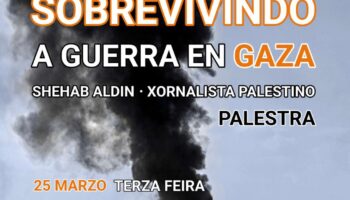 Palestra de Shehab Aldin, xornalista de Gaza no Liceo no 25 de marzo