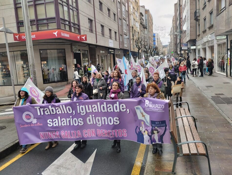 O feminismo galego de clase toma as rúas para esixir traballo, igualdade e salarios dignos