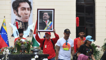 Chavistas se movilizan en Caracas a 12 años del fallecimiento del expresidente venezolano Hugo Chávez