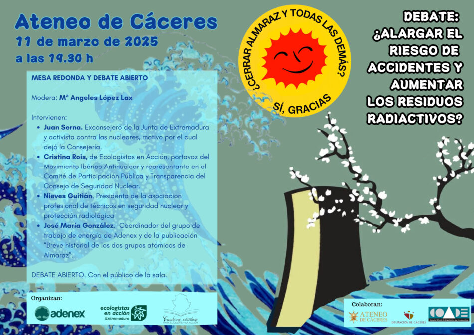 El movimiento antinuclear extremeño se cita en el Ateneo de Cáceres por el cierre de Almaraz y todas las demás