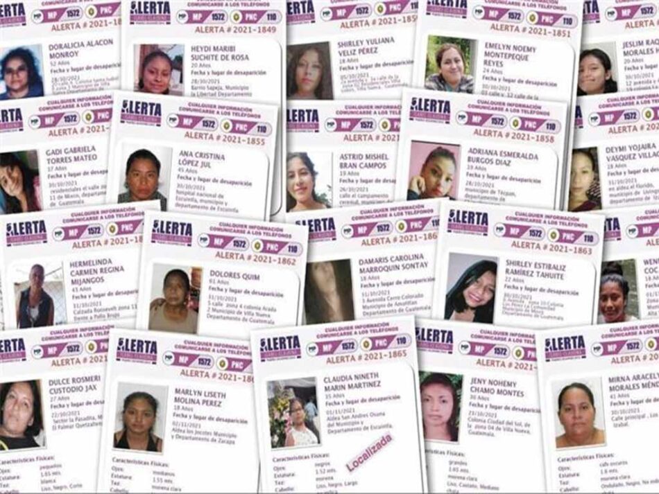 Casi 300 alertas por mujeres desaparecidas en Guatemala hasta febrero