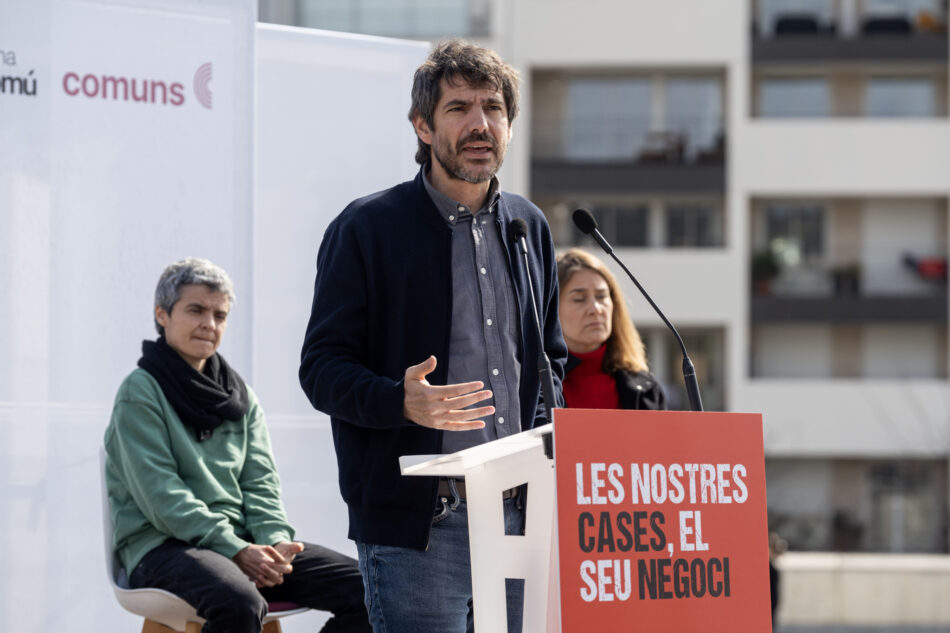 Urtasun: «Desmontar la reserva del 30% en Barcelona como quiere Collboni es una decisión que nos hace retroceder en derechos por la vivienda»