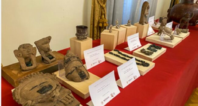 Destacan recuperación de dos mil piezas del patrimonio de México